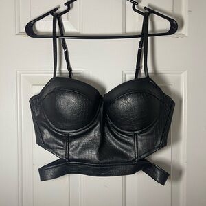 Charlotte Russe Black Embossed Top